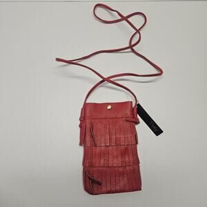 NWT Pretty Persuasions Leather Crossbody Bag Fringe Boho Festival Purse Western